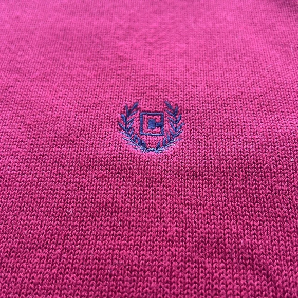 Ralph Lauren Chaps Men’s Large Burgundy 100% Cotton Crew Neck Navy / Gray NWOT - Picture 12 of 15